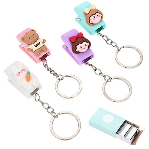 HOODANCOS 1 Satz Hefter Hängend Dekor Für Büro Mini-heftgeräte Miniaturdekoration Tischdekoration Cartoon-schlüsselanhänger Mini-büro Taschen-multitool Abs Colorful von HOODANCOS