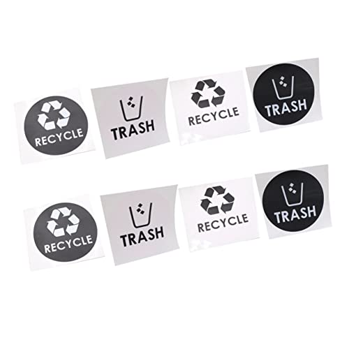 HOODANCOS 1 Satz Mülltonnen-schilder Filter Papier Recycling Vinyl Punkt Etiketten Für Vorratsbehälter Liner Streifen Clip Sitz Aufkleber Selbstklebendes Mülleimer-etikett Müllschild 8 Stück von HOODANCOS