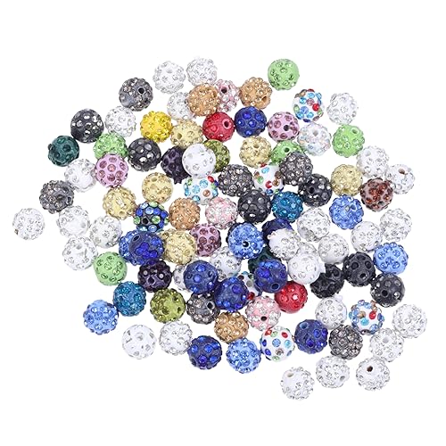 HOODANCOS 1 Satz Perlen Mit Diamanten Materialien Für Armbandperlen Perlenanhänger Selber Machen Schmuckperlendekore Armband Lose Perlen Strass-abstandsperlen Ohrringperlen Polymer-ton 100st von HOODANCOS