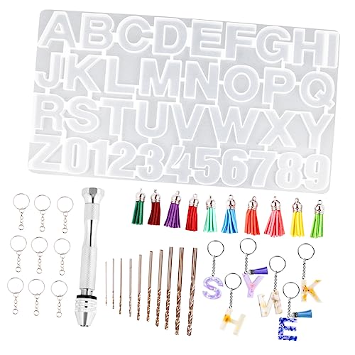 HOODANCOS 1 Satz Silikonform für alphanumerische Anhänger DIY-Anhänger-Set Alphabet-Schablonen schmuckherstellung set jewellery making set Alphabet-Schlüsselanhänger-Form Zubehör Form Metall von HOODANCOS