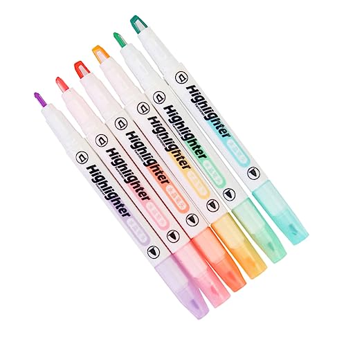 HOODANCOS 1 Satz Textmarker Pastellmarker Doppelendige Marker Highlighter Mit Pinselspitze Bunte Highlighter Gel-highlighter Milder Farbhighlighter Colorful Plastik 6st von HOODANCOS