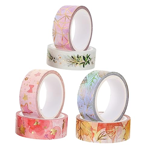 HOODANCOS 1 Satz Washi-tape Party Decoration Party Dekoration Washi Tape-set Dekoration Party Entfernbar Farbiges Band Farbige Aufkleber Diy Washi Tape Washi-klebeband Papier 6 Rollen von HOODANCOS