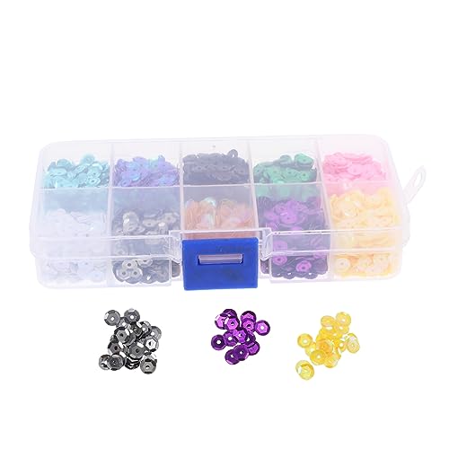 HOODANCOS 1 Schachtel Dekorative Fischs chuppen Pailletten handgefertigte Kleidungsaccessoires runde Paillettenmasse sequin stickrahmen Pailletten-Dekore DIY kleidung pailletten Plastik von HOODANCOS