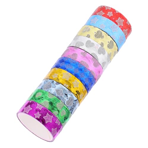 HOODANCOS 10 Rollen Handbuch-Aufkleberband multifunktionales klebeband basteln zubehör Geschenkbanddekoration DIY Handarbeitsklebeband einzigartige Washi-Tapes Washi Tapes zum Basteln Papier von HOODANCOS