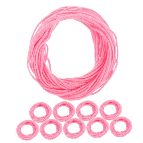 HOODANCOS 10 Rollen Handgefertigter Wottwäschefaden Nähbedarf Und Zubehör Pink Stickfaden Stickfadengarnfaden Strickfaden Stickgarnspulen Nähprodukte Stickerei Handnähgarn Baumwollfaden Rosa von HOODANCOS