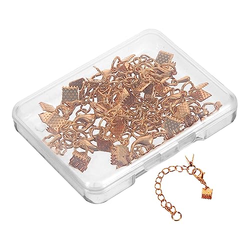 HOODANCOS 10 Sätze DIY zubehör selbstgemachter Karabinerverschluss schmuck stecker Schnur-Crimp-Endspitzen klemmzange bastelzeug Schmuck-Ergebnisset Biegeringe zur Schmuckherstellung Metall von HOODANCOS