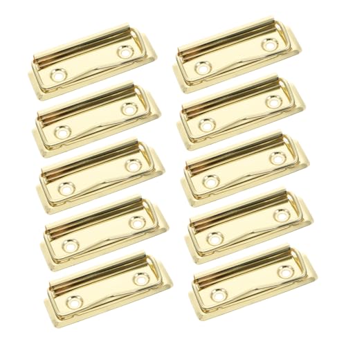 HOODANCOS 10 Stück Zubehör Für Plattenklemmen Pinnwand-clips Clip Für Bretter Klemmbrettklammern Aus Metall Multifunktionale Klemmbrett-clips Dateiclips Schreiben Aluminiumlegierung Golden von HOODANCOS