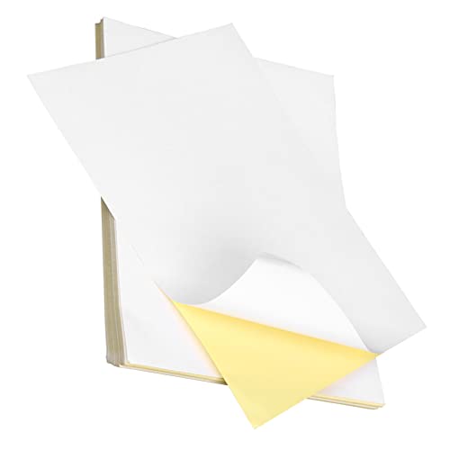 HOODANCOS 100 Blatt Druckerpapier Weiße Aufkleberetiketten Aufkleberpapier Große Aufkleber Klebepapier Klebriges Papier Anhänger Aus Kraftpapier Selbstklebende Aufkleber Druckeretiketten Pvc von HOODANCOS