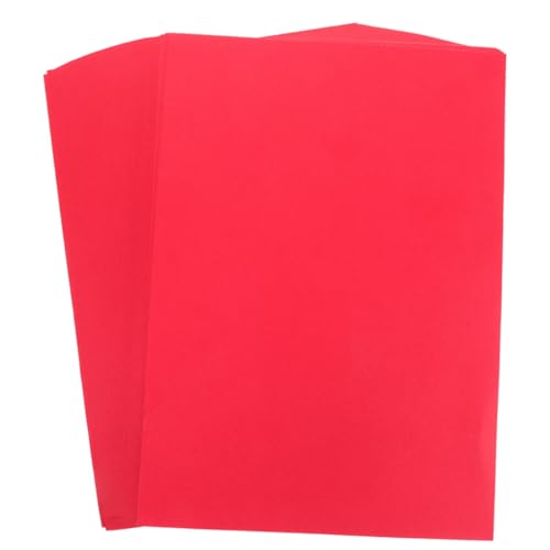 HOODANCOS 100 Blatt Rotes Papier Dekorativer Farbiger Karton Bastelpapier Farbiger Malkarton von HOODANCOS