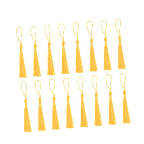 HOODANCOS 100 Stk Haushaltsquastendekoration handy accessories handy accessoires decor klappcreolen kristallanhänger Taschenanhänger Chinesische Knotenquaste Bastelknoten Quaste Golden von HOODANCOS