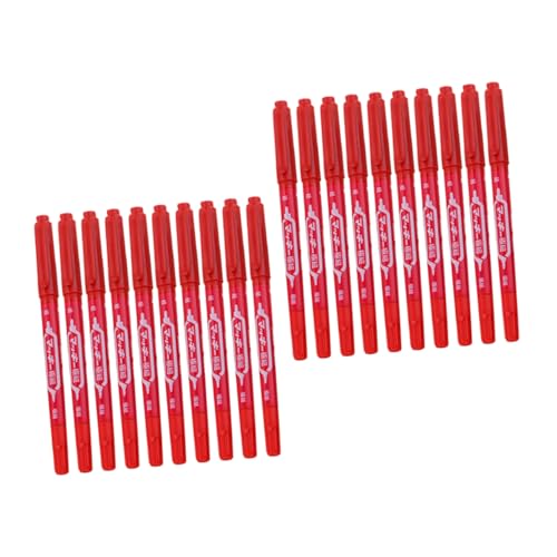 HOODANCOS 100 Stk doppelseitiger Markierungsstift trockener Löschstift Whiteboard-Marker ölige Markierungen bürogadges stationery Mehrzweck-Ölmarker Skizze Markierungsstift Plastik rot von HOODANCOS