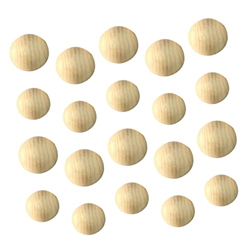 HOODANCOS 100 Stk halbe Holzkugeln Mini runde Halbkugel halbe Bastelbälle unvollendetes halbes Handwerk unfertige Halbkugel zum Bemalen Mini-Halbkugel unfertiger halber Bastelball Hölzern von HOODANCOS