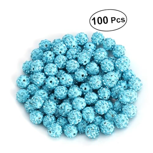 HOODANCOS 100St Kugelperlen DIY Perlen basteln Masse Strasssteine Schmuckzubehör Charms Perlen lose Edelsteinperlen kristallperlen beads for jewellery manuelles Schmuckzubehör DIY-Perlen von HOODANCOS