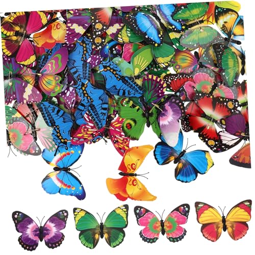 HOODANCOS 100St Stiftschmetterling Tierbroschen aus Strass Schmetterlingsnadel schmetterlingsförmige Broschen Insekten Brosche Hemd Brosche DIY Anhänger Broschen aus Kunststoff PVC von HOODANCOS