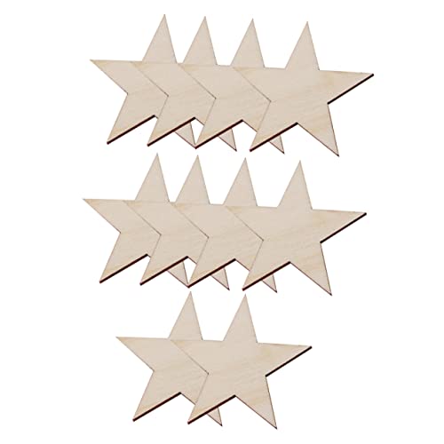 HOODANCOS 100St hölzernes Pentagramm Sterndekor DIY liefert Strumpffüller ebt DIY- bastelmaterial für kinder bastelsets für kinder einfache unfertige Holzscheiben unfertige Holzspäne von HOODANCOS