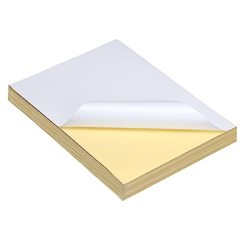 HOODANCOS 100st A4-etikettenpapier Leere Klebeetiketten Selbstklebende A4-etiketten Selbstklebende Adressetiketten Schreibmaschinenpapier Tinte A4 Druckerpapier Büro Kopierpapier Weiß von HOODANCOS