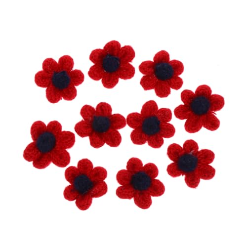 HOODANCOS 10St DIY zubehör Blumenanhänger aus Wollfilz brosche selber machen Mini-Zubehör bastel materialien party decoration DIY Blumenverzierungen Wollstrickblume Wolle weben von HOODANCOS