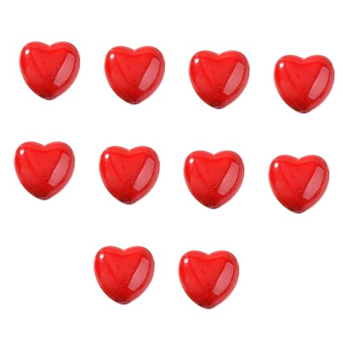 HOODANCOS 10St Liebe Perlen kunststoffperlen bastelideen polsterelemente heart beads Schmuck Dekoration perlen dekoration selber machen Schmuckzubehör selber machen DIY liefert Plastik rot von HOODANCOS