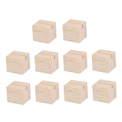 HOODANCOS 10St Memohalter aus Holz Tischdekoration Regal Ständer für Fotoclips Karte Spitze office organizer büro organizer hochzeitsdeko Namensschild aus Holz Fotohalter aus Holz Protokoll von HOODANCOS