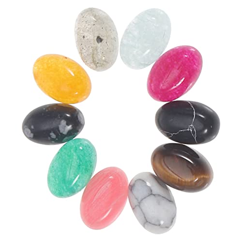 HOODANCOS 10St Oblate halbrunde Cabochons halbrunde Perlen Natürliche Edelsteinperlen keine Loch-Cabochons-Perlen auslauf outlet craft DIY Schmuckherstellungsmaterial Cabochon-Perlen Jade von HOODANCOS