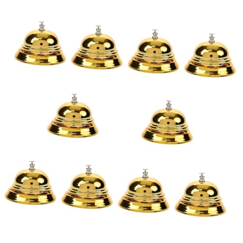 HOODANCOS 10St klassische Dienstklingel glöckchen gold golduhr Pressing bell Service bell Restaurantglocke Schulglocke für klingeln für Ring Kundendienstglocke Mode-Rufglocke Golden von HOODANCOS