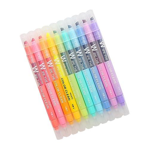 HOODANCOS 10St löschbarer Textmarker Pastellmarker löschbare Textmarker-Marker Textmarker Marker büromaterial bürozubehör milder Farbhighlighter radierbarer Textmarker mit Enden Plastik von HOODANCOS