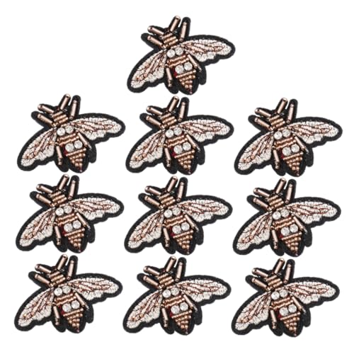 HOODANCOS 10Stücke Bienenform Kleiderpatches DIY Stickerei Applikationen Niedliche Bügel Und Nähflicken Handarbeitszubehör Für Kleidung Taschen Und Dekoration Kleine von HOODANCOS