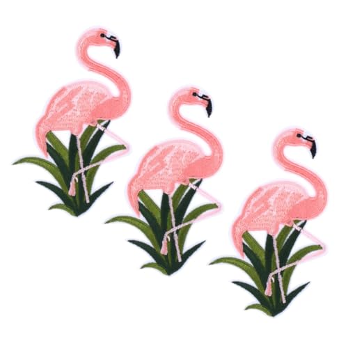 HOODANCOS 10er Set Flamingo Bügelpatches Aufnäher Für DIY Projekte Applikationen Zum Aufbügeln Gestickte Flamingo Flicken Für Kleidung Und Accessoires von HOODANCOS