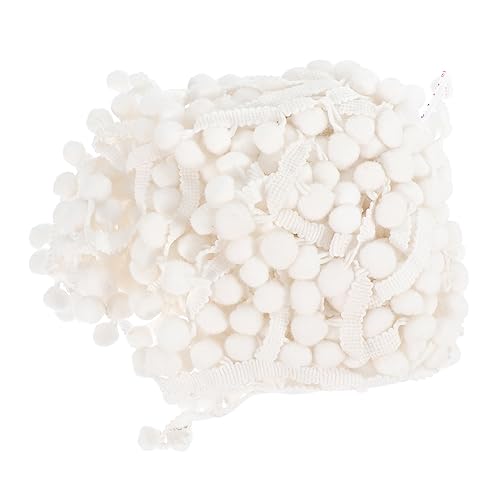 HOODANCOS 10st Accessoires Für Spitzenbälle Dekor Vintage-accessoires Pompons Quaste Basteln Tüllband Pompom-quasten Elastisches Band Randbesatz Aus Baumwolle Handwerk Für Polyester Weiß von HOODANCOS