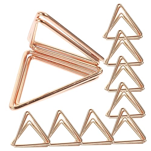 HOODANCOS 10st Dreieckige Büroklammer Memohalter-clip Drahthalter Für Kabel Fotoclips in Dreiecksform Mehrzweck-notizclips Namensträger Mehrzweck-memoclips Notenhalter Rose Gold Eisen von HOODANCOS