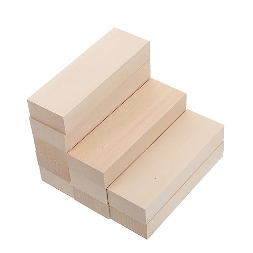 HOODANCOS 10st Geschnitztes Holz Wurstbrett Sperrholz Block Bretter Planke Holzbearbeitung Fliesen Spanplatte Leer Schnitzen Holz Diy Material Diy Holzbrett Schnitzblöcke Holzblöcke Linde von HOODANCOS