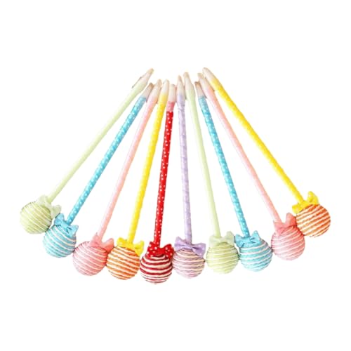 HOODANCOS 10st Lollipop-kugelschreiber Stift Für Kinder Pom-pom-stift Kreativer Kugelschreiber Lustige Stifte Kugelschreiber Geschenkt Schwarze Gelstifte Mit Mittlerer Spitze Plastik von HOODANCOS