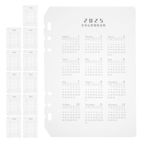 HOODANCOS 12 Kalender-Trenner 6-Loch-Notizblock-Trenner Für Ordner Tragbar Abnehmbarer Ordner-Trenner Für Notizblock 2025 Planer Einlagen Nachfüllungen A5 von HOODANCOS