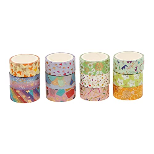 HOODANCOS 12 Rollen Aufkleber Aus Washi-papier Washi-klebeband Abdeckband Washi-tape Für Kinder Blumen-washi-tape Geschenkaufkleber Japanisches Washi Tape Kinderaufkleber Japanisches Papier von HOODANCOS