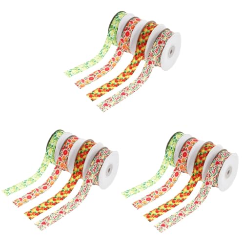 HOODANCOS 12 Rollen Fruchtband Geschenkpaketband Kuchen Topper Schleifenband Geschenkbänder Blumenband Zitronen-bastelband Bastelband Machen Kuchenverpackungsbänder Stoffband Polyester von HOODANCOS