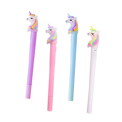 HOODANCOS 12 Stk Einhorn Lichtstift kreativer Schreibstift kreativer Gelstift Cartoon-Tier-Stift Neutralstift einhorn stift einhorn kugelschreiber Signaturstift Stift in Cartoon-Form Plastik von HOODANCOS