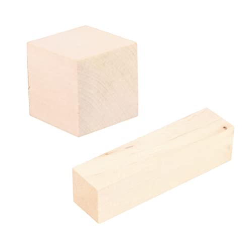 HOODANCOS 12 Stk. Würfel Selber Machen Blöcke Zum Basteln Farbrührstäbchen Quadratischer Block Ahornfurnier Diy Handwerk Holzverzierung Kleiner Holzblock Unfertiger Diy-würfel Hölzern von HOODANCOS