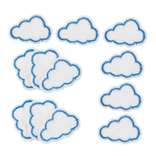 HOODANCOS 12-teiliges Diy-aufnäher-set Zum Aufbügeln in Wolkenform, Bestickte Wolken-applikationen, Cartoon-wolken-verzierungen Für Kleidung, Jeans, Jacken, Rucksäcke von HOODANCOS