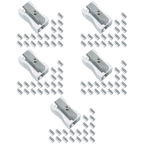 HOODANCOS 120 Stk Bleistiftspitzer Anspitzer für Bleistift Einlochbleistift schreibkladde pencil sharpener Masse Schreibwaren Aluminiumlegierung Silver von HOODANCOS