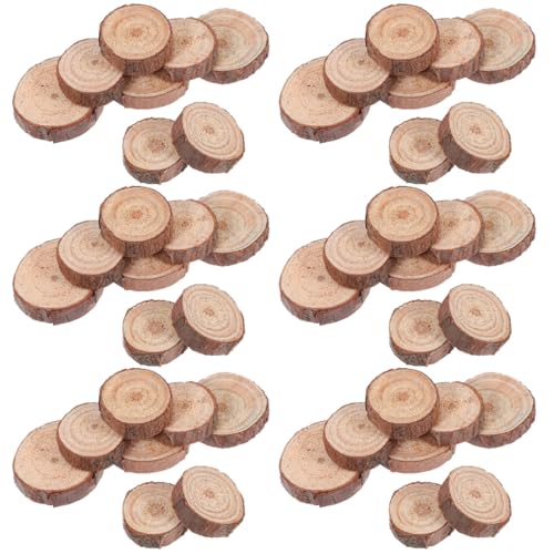 HOODANCOS 120 Stück Runde Holzspäne Scheitscheiben Zum Basteln DIY Rund Winziger Ausschnitt DIY Runder Ausschnitt Ornament Unvollendete Basteln Miniaturen Zum Basteln von HOODANCOS