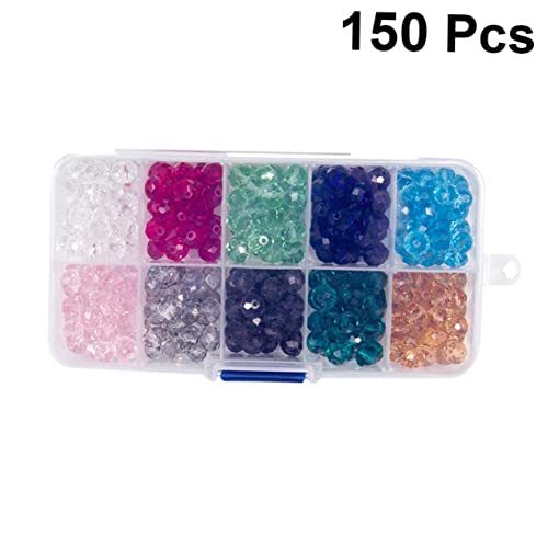 HOODANCOS 150 Stück Perlenmaterialien selber machen Schmuckherstellung aus Perlen runde Abstandsperlen Massenperlen armreifen armband weinglas beads Schmuckbasteln Glasperlen bunte Perle von HOODANCOS