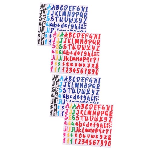 HOODANCOS 16 Blätter Alphabet-Aufkleber-Tags buchstaben aufkleber scrapbooking sticker selbstklebender buchstabenaufkleber selbstklebender briefkastenaufkleber deko farbiger Aufkleber PVC von HOODANCOS