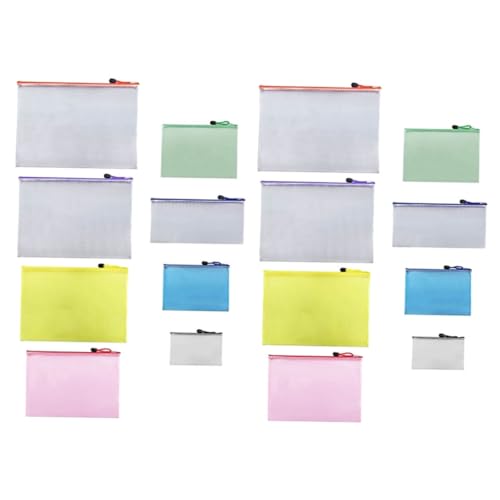 HOODANCOS 16St Dokumententaschen mit Reißverschluss Aktentasche mit Reißverschluss Reißverschlusstaschen zum Organisieren aufbewahrungssack storage pockets Papiertüte mit Reißverschluss PVC von HOODANCOS