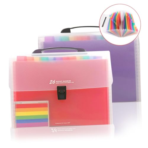 HOODANCOS 1Stk Mappe mit Schnappverschluss mehrschichtiger Ordner Schüler Zubehör Ordnertasche Papierpakete Colorful von HOODANCOS