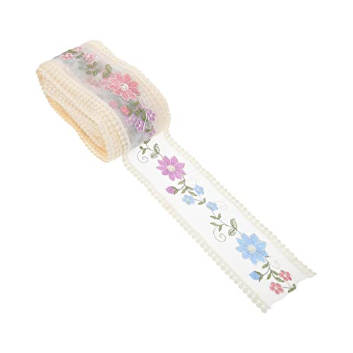 HOODANCOS 1Stk Mesh-Stickerei-Spitze gehäkeltes Spitzenband Blumenband Geschenkband Stickerei trimmen ribbon schienbeinschoner tape DIY-Kleidungsapplikation besticktes Spitzenband Milchseide von HOODANCOS