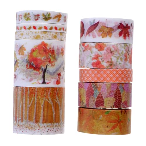 HOODANCOS 2 Kisten Herbstliches Washi-tape Tagebuch Washi Tape Japanisches Abklebeband Breites Washi-tape Dekoratives Washi-tape Pflanzendekor Scrapbooking-klebeband Japanisches Papier von HOODANCOS