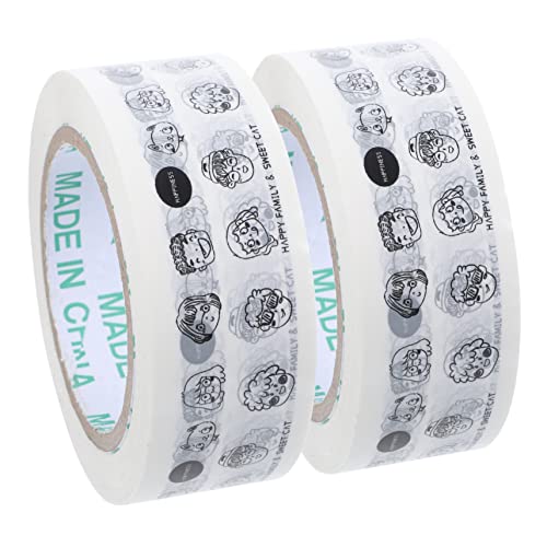 HOODANCOS 2 Rollen Klebeband Doppelseitiges Gewebeband Altes Washi-tape Entzückendes Band Bastelband Business-verpackungsband Bandverpackung Bandspender Kartonband Für Den Haushalt Bopp von HOODANCOS