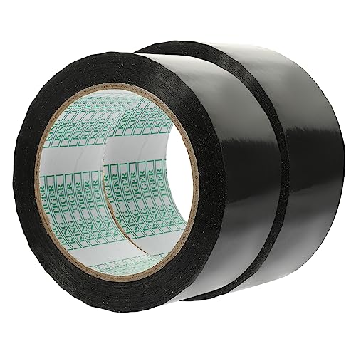 HOODANCOS 2 Rollen Klebeband Schwerlastbetrieb Zeichenbrett strapazierfähiges Magnetband parcel tape elastisches band tapes Dichtungsband kassette Bandverpackung Verpackungs Band bopp Black von HOODANCOS