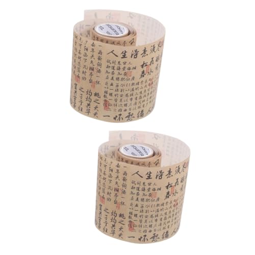 HOODANCOS 2 Rollen Washi-Tape Scrapbook-Klebeband dosieren Farbband transparent Punkt DIY Washi-Klebeband Dekorative Klebebänder Scrapbook-Dekor Scrapbooking-Zubehör Japanisches Papier Brown von HOODANCOS