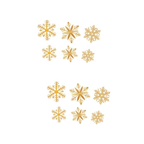 HOODANCOS 2 Sätze Bestickter Aufnäher Mit Schneeflocken Abzeichen Annähen Schneeflocken-kleiderflicken Weihnachten Basteln Bastelmaterial Weihnachten Stickerei-diy-patch Golden 6 Stück * 2 von HOODANCOS